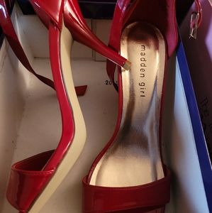 Red Madden Girl, open toe heels